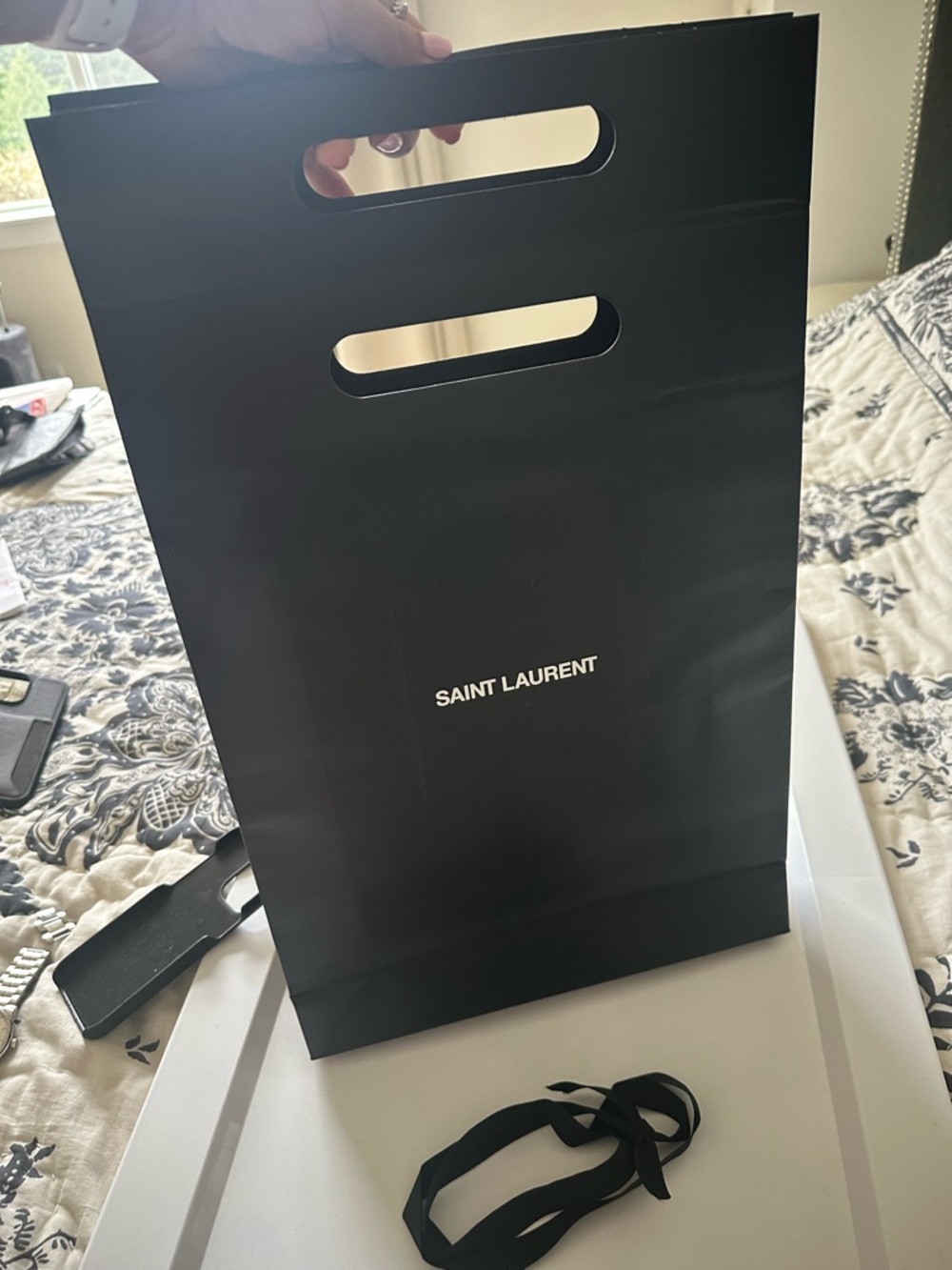 Saint Laurent Paper Bag with Die-Cut Handles